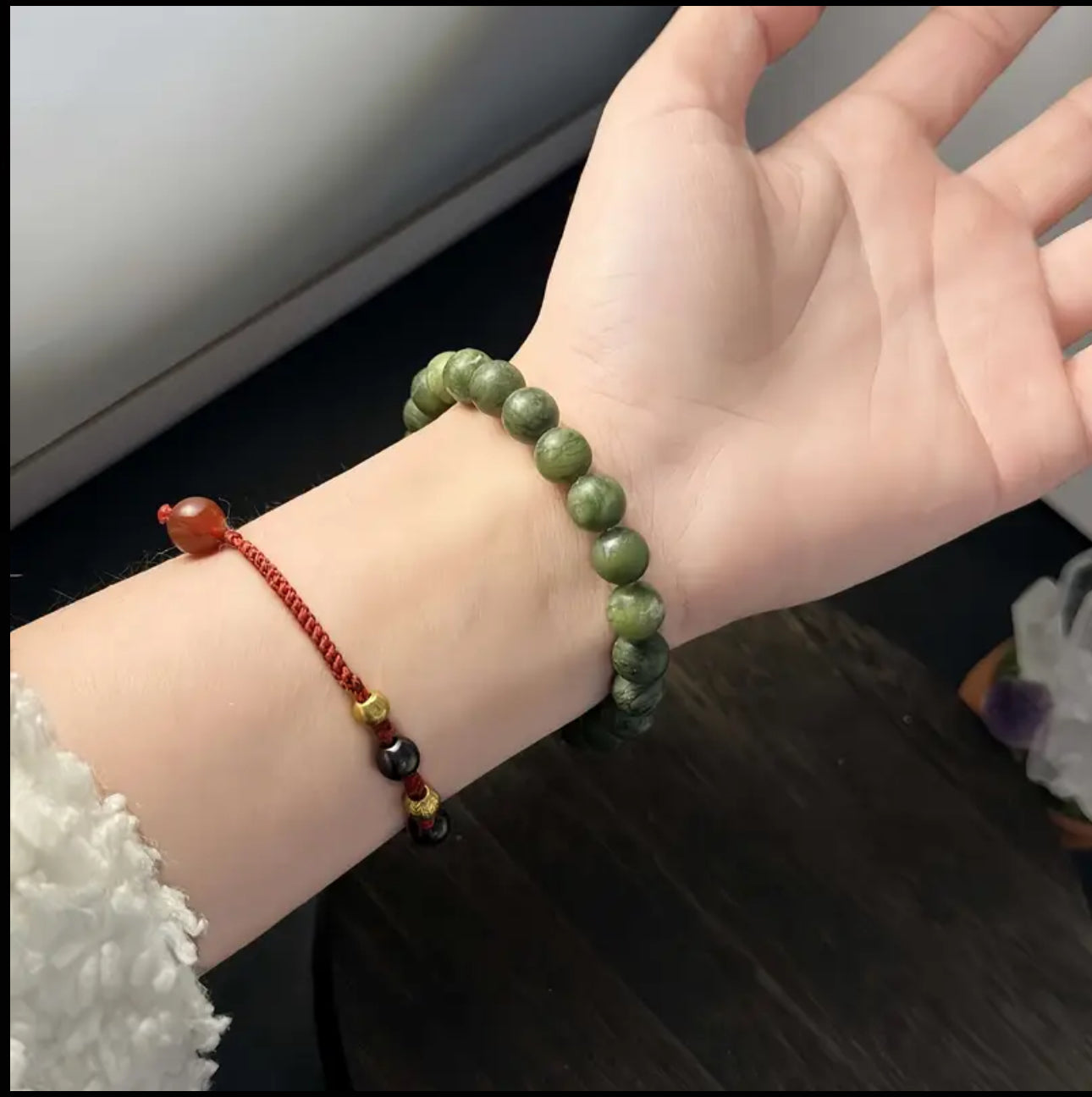 Bracelet « Sérénité & Équilibre » — Jade Verte