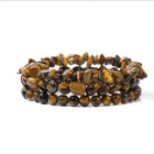 Bracelet Trio "Bouclier Solaire" : Set de 3 Bracelets en Œil de Tigre
