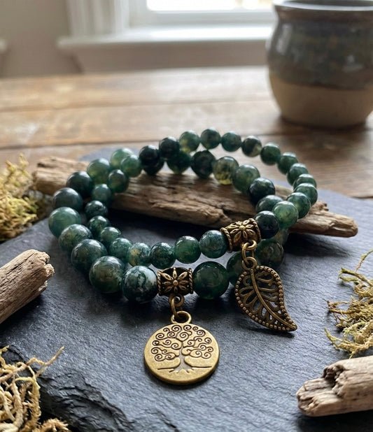 Bracelet Duo "Mémoire Ancestrale" en Jaspe Kambaba