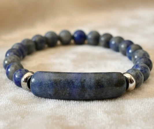 Bracelet "Clarté Sereine" en Lapis-Lazuli Denim