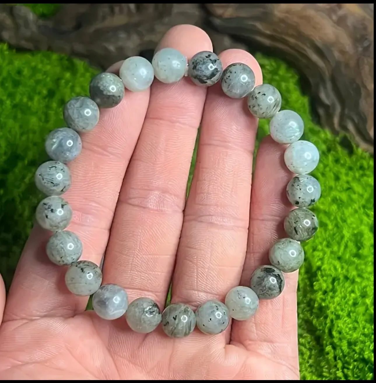Bracelet « Sérénité & Équilibre » — Agate Grise