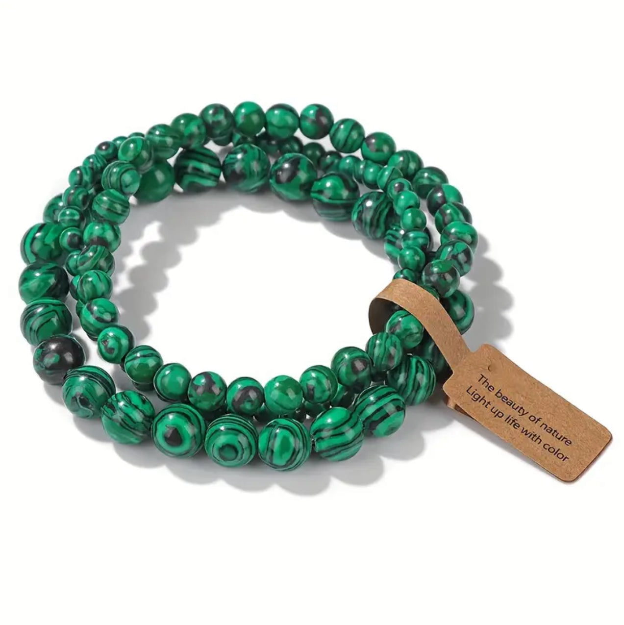 Set de 3 Bracelets "Énergie de la Forêt" en Malachite