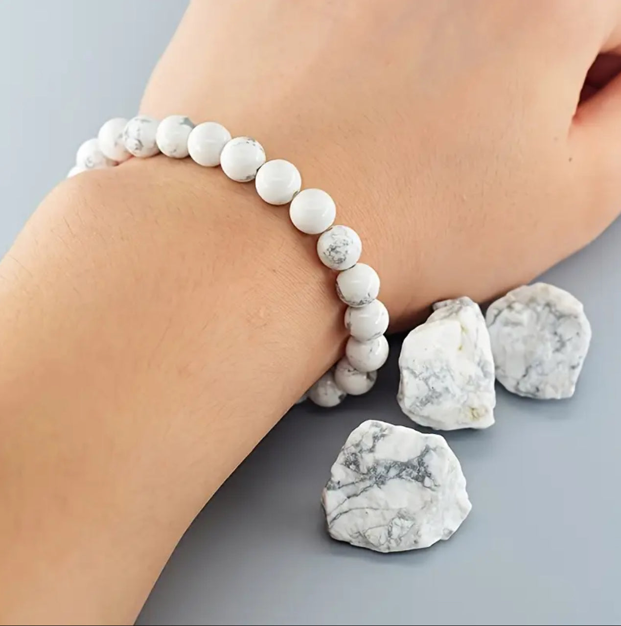 Bracelet en Howlite – Sérénité et Paix Intérieure