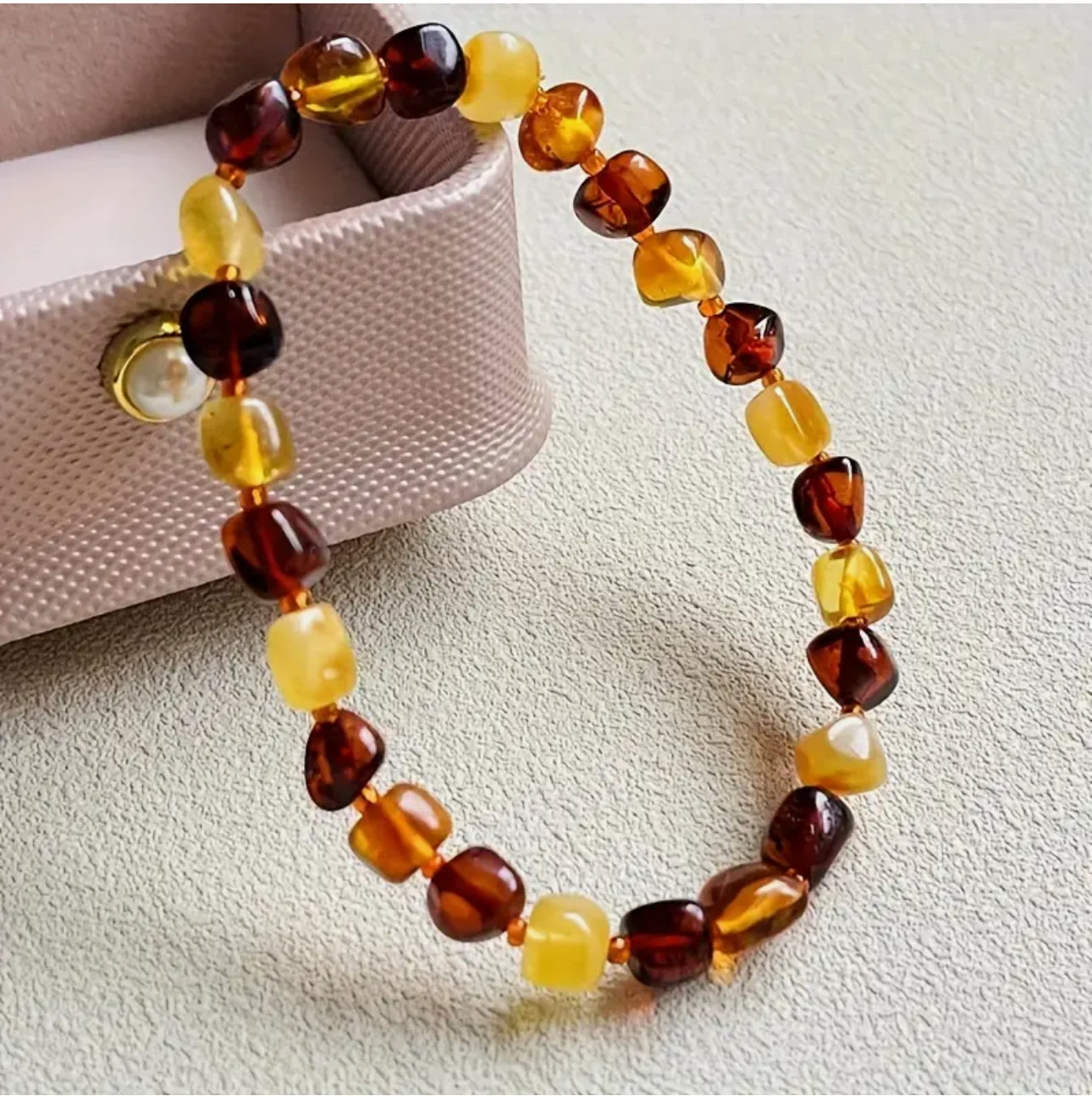 Bracelet "Chaleur Solaire" en Ambre Multicolore