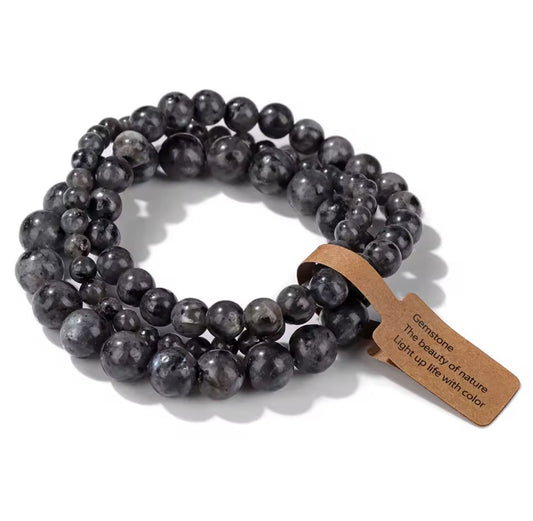 Set de 3 Bracelets "Aura Boréale" en Labradorite