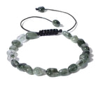 Bracelet "Souffle Végétal" en Quartz Rutile Vert (Pierres Roulées Ajustables)