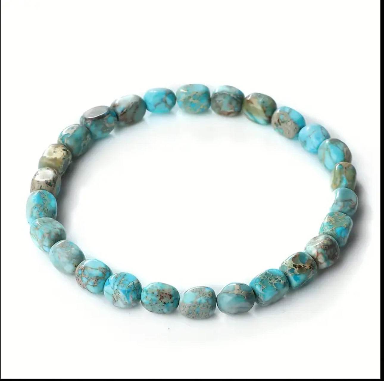 Bracelet en Jaspe Bleu "Océan" (type Sédimentaire)