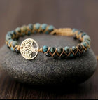Bracelet Arbre de Vie en Pierres Naturelles – Tressage Macramé