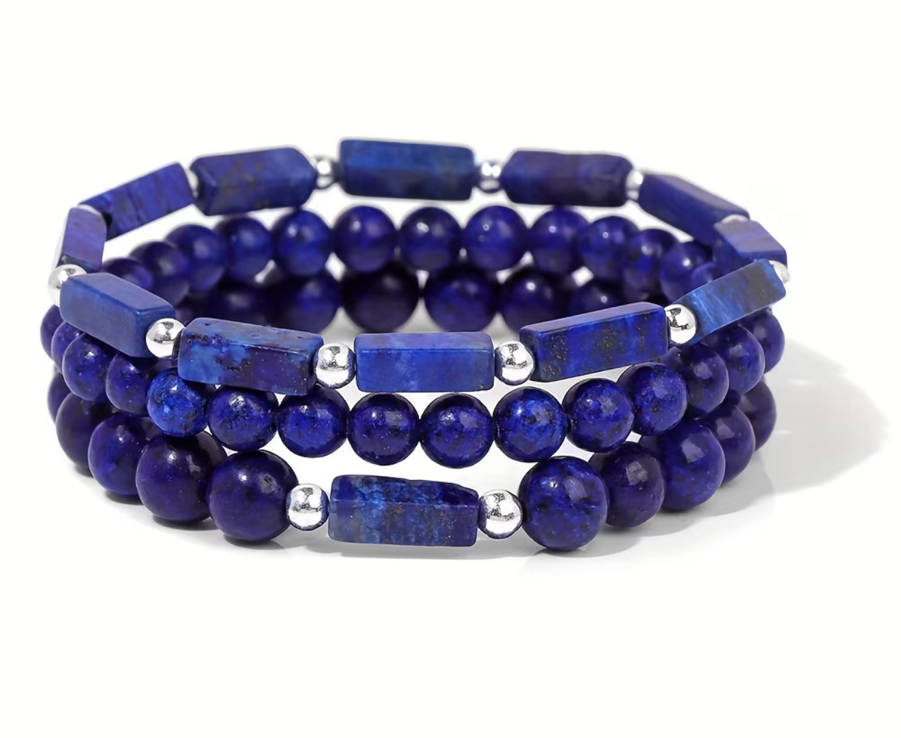 Ensemble de 3 Bracelets "Vérité & Sagesse" en Lapis Lazuli