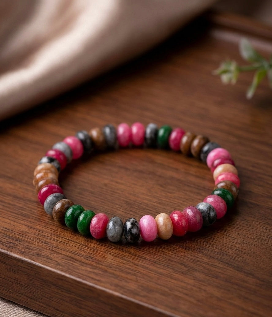 Bracelet "Harmonie Vitale" en Tourmaline Multicolore Naturelle