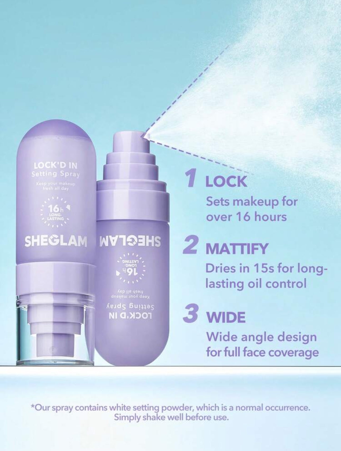 SHEGLAM Spray Fixant "Lock'd In" - Setting Spray Longue Tenue (55 ml)