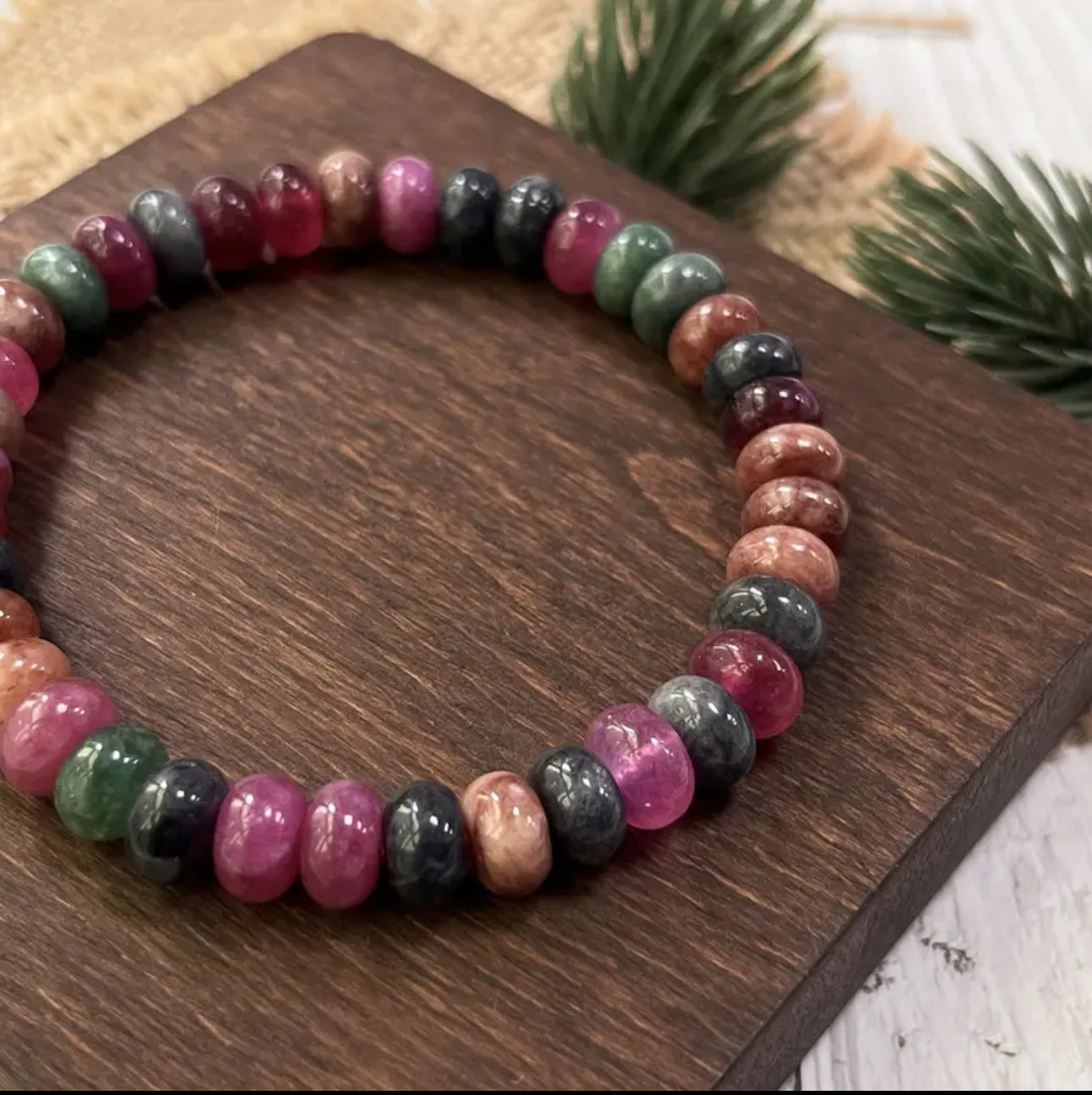 Bracelet "Harmonie Vitale" en Tourmaline Multicolore Naturelle