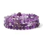 Bracelet Trio "Sérénité Absolue" : Set de 3 Bracelets en Améthyste Naturelle