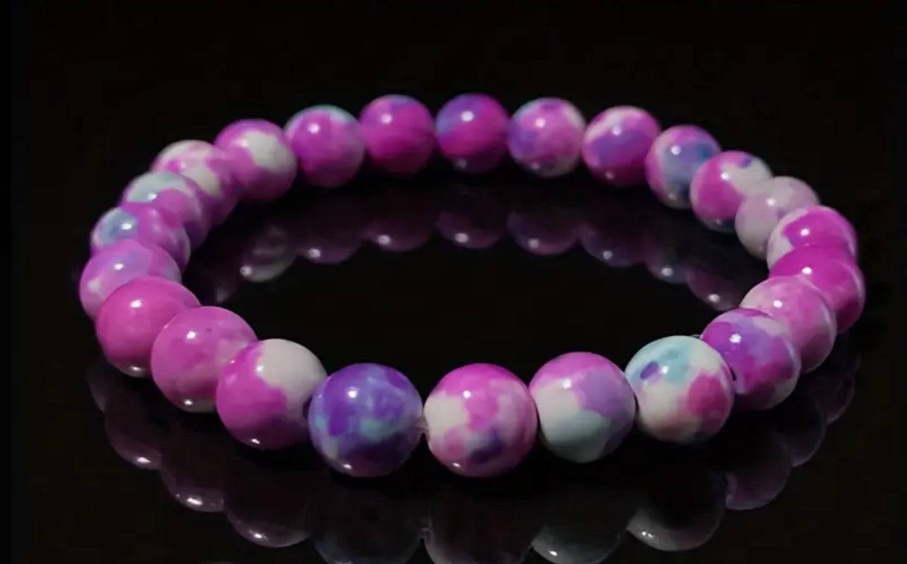 Bracelet Douceur en Howlite Teintée Rose et Bleue