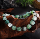 Bracelet "Équilibre Végétal" en Agate Mousse et Hématite