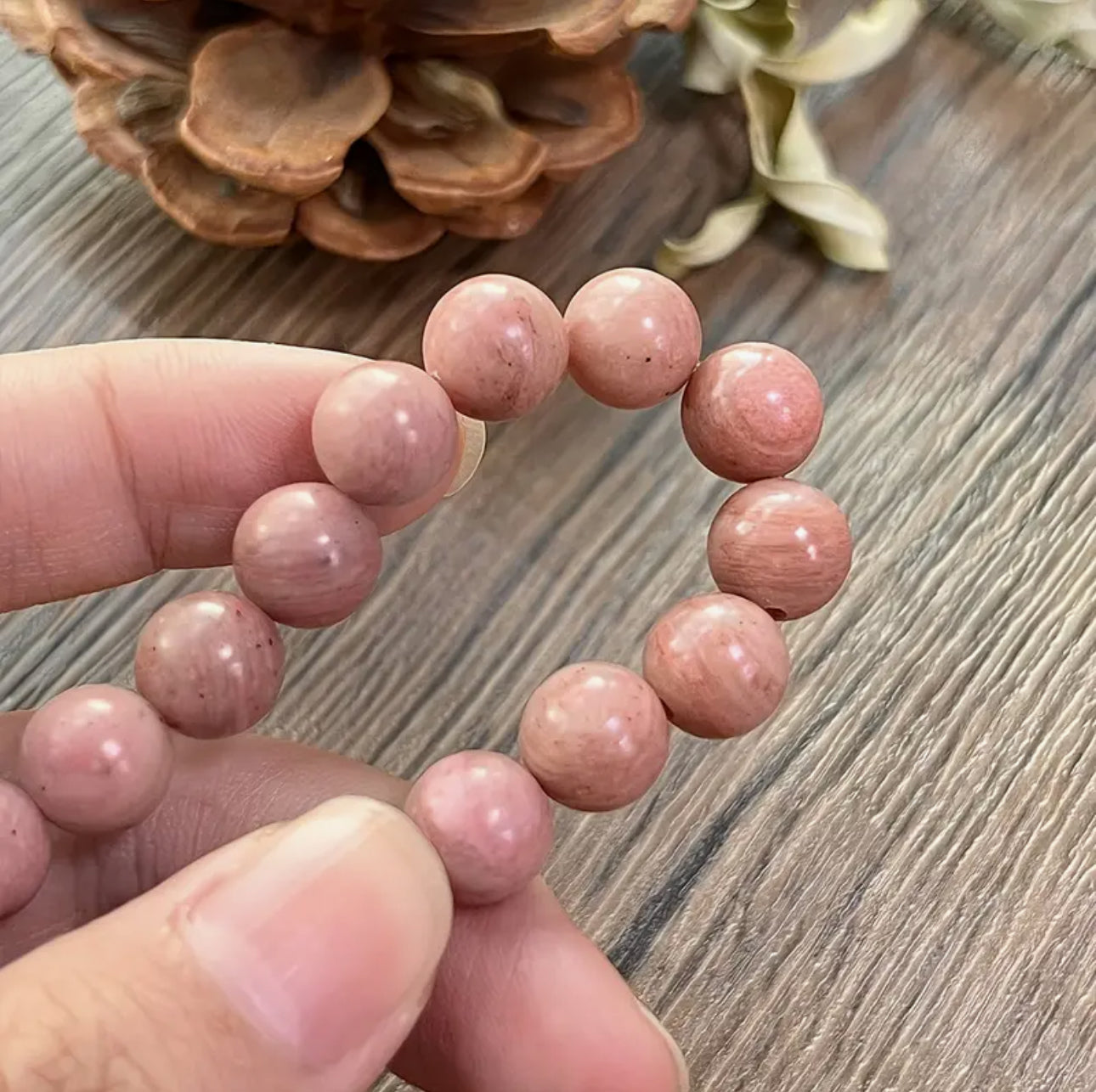 Bracelet "Cœur Apaisé" en Rhodonite Naturelle