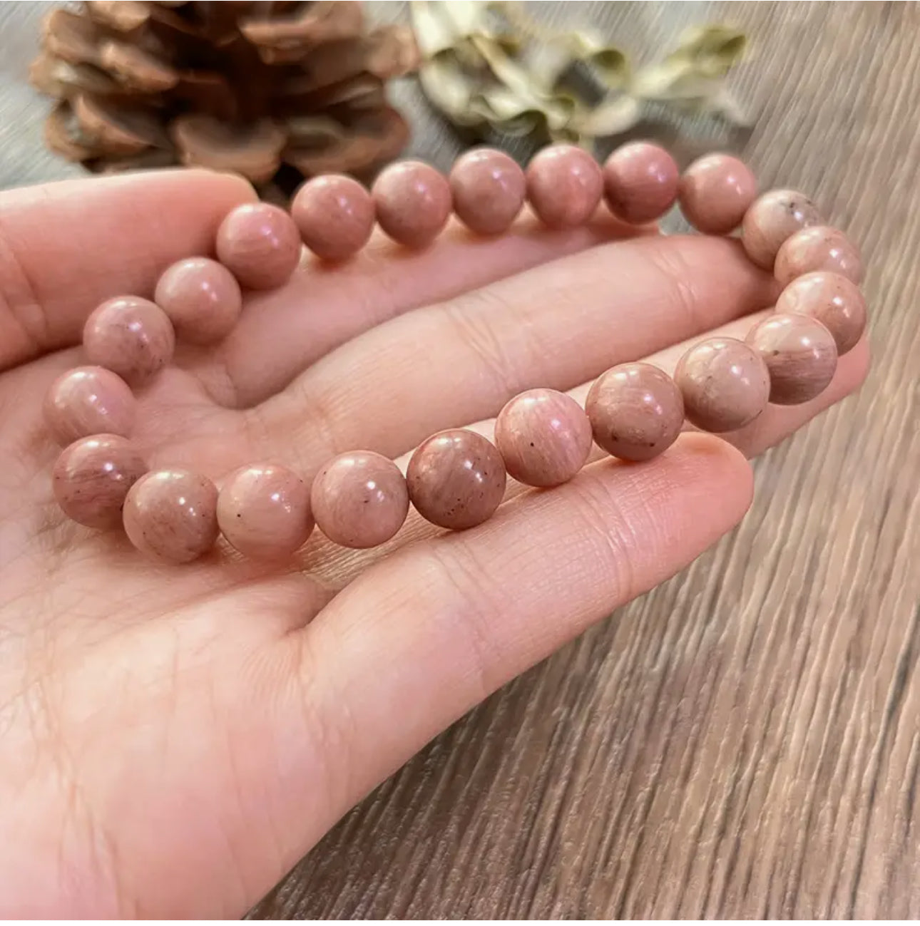 Bracelet "Cœur Apaisé" en Rhodonite Naturelle