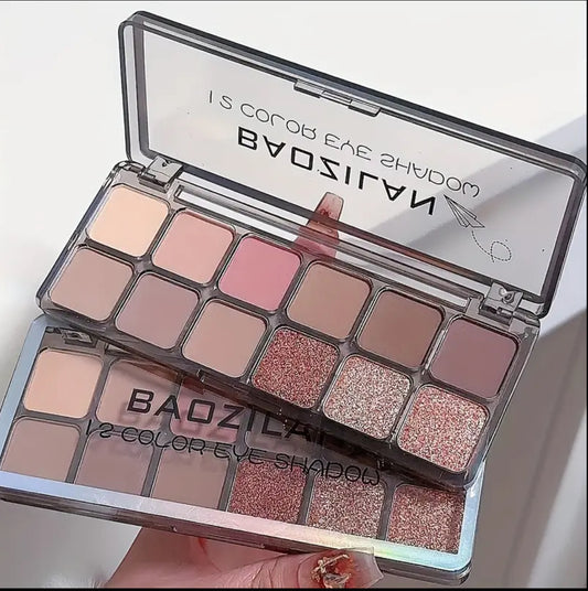 Palette fards à paupières BAOZILAN 12 couleurs (Nude & Rosé)