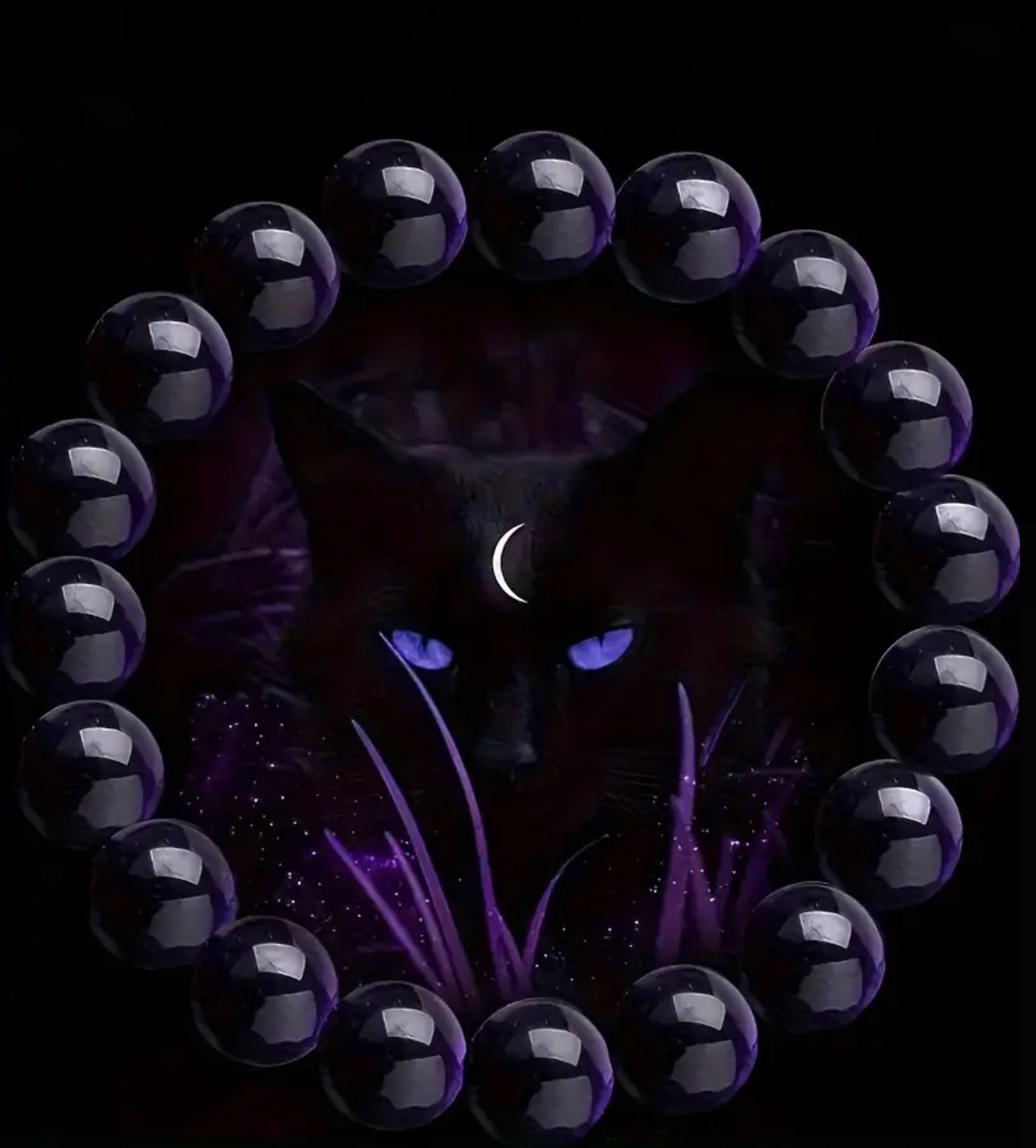 Bracelet en Œil de Tigre Violet sombre – Protection, Force et Équilibre