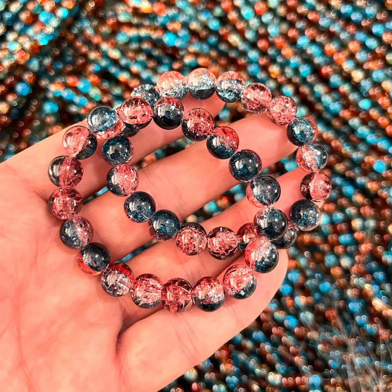 Bracelet « Harmonie & Communication » — Quartz bicolore rose & bleu