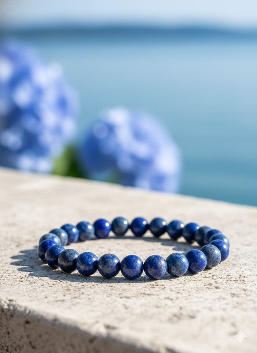 Bracelet "Clarté Sereine" en Lapis-Lazuli Denim