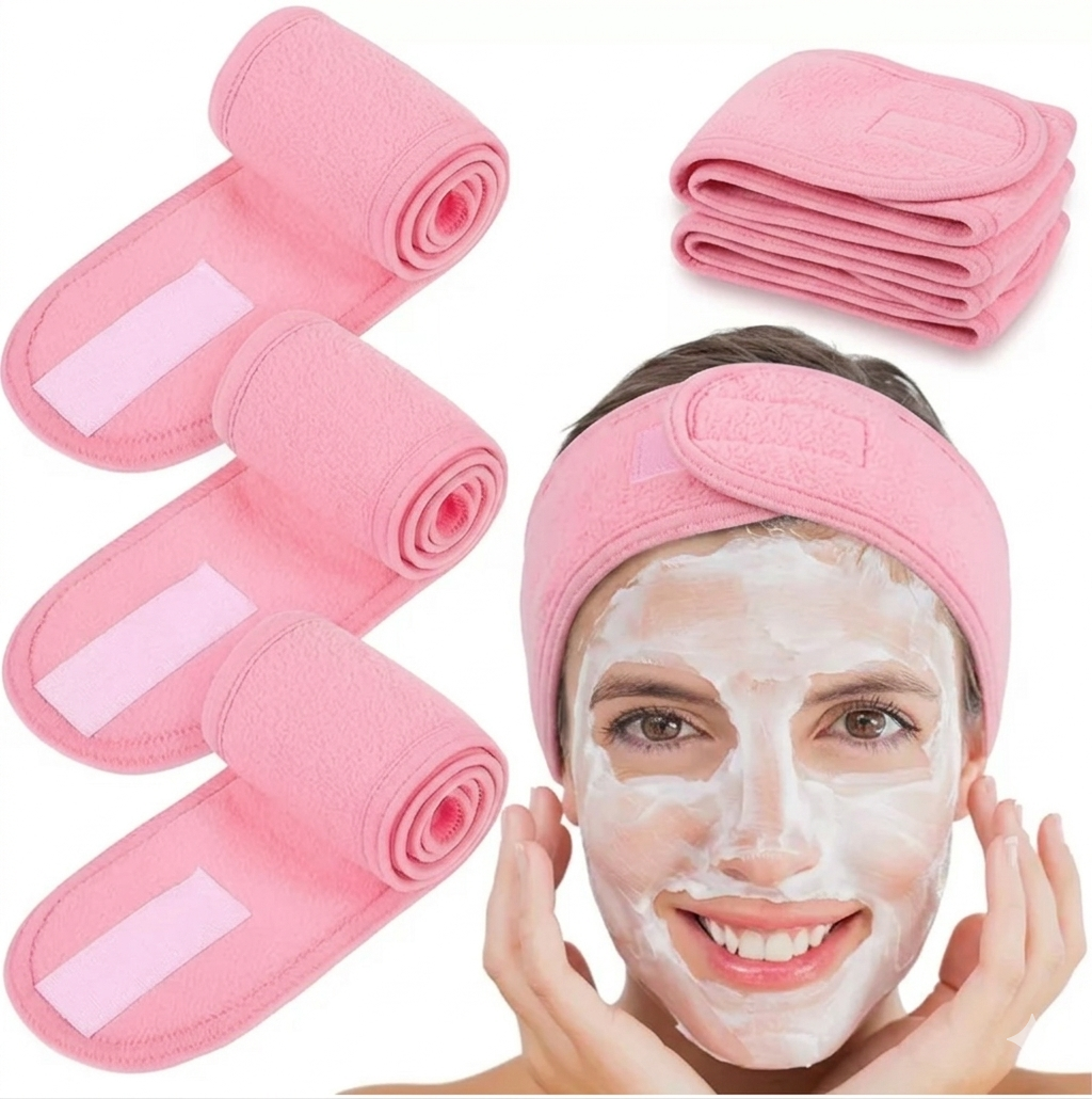 Bandeau de soin réglable pour visage et maquillage