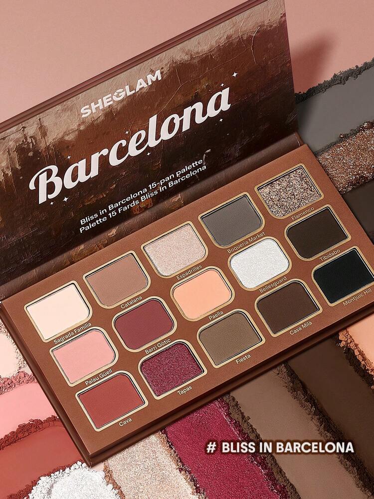 SHEGLAM Palettes de Fards à Paupières "City Collection" - 15 Teintes (Paris, L.A., Barcelone)