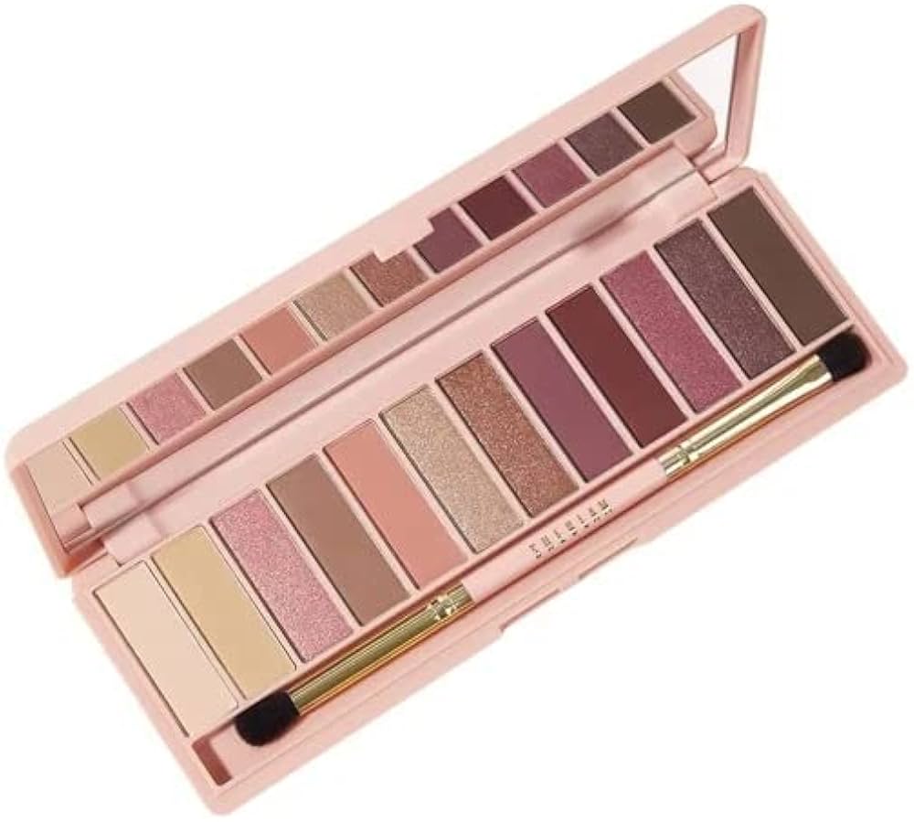 SHEGLAM Palettes de Fards à Paupières 12 Teintes & Pinceau - Édition Burgundy & Berry