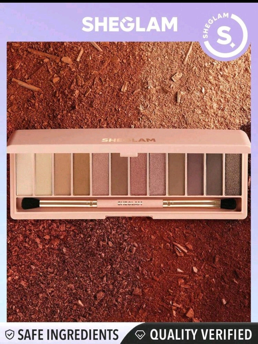 SHEGLAM Palettes de Fards à Paupières 12 Teintes & Pinceau - Édition Burgundy & Berry