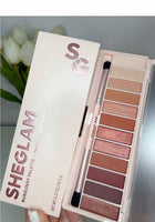 SHEGLAM Palettes de Fards à Paupières 12 Teintes & Pinceau - Édition Burgundy & Berry