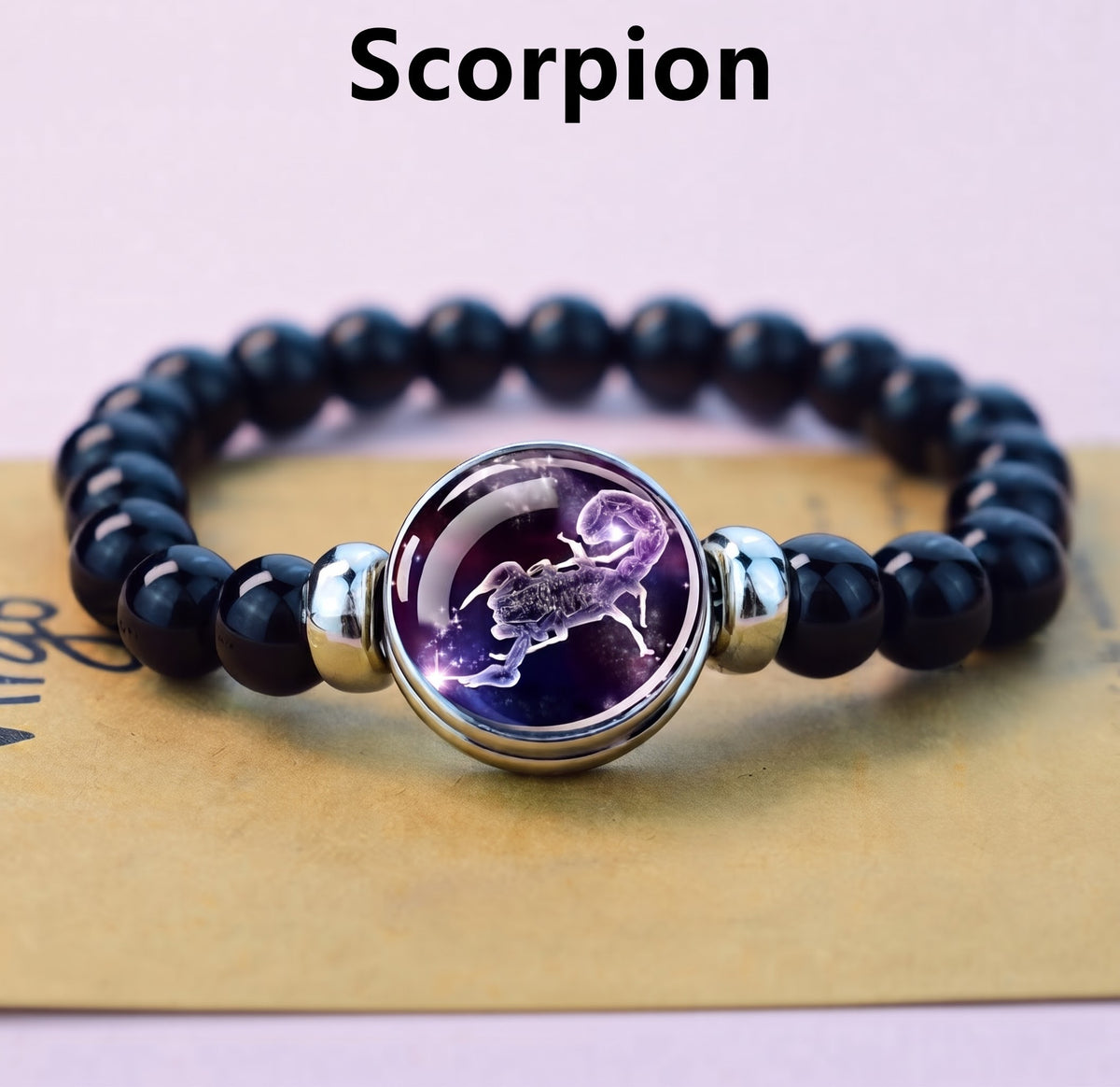Bracelet Zodiaque "Constellation Céleste" en Onyx Noir