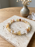 Bracelet "Soleil de Cristal" en Citrine et Quartz Givré