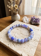 Bracelet "Sérénité Céleste" en Agate Bleue et Agate Rubanée