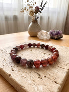 Bracelet "Murmures de la Terre" en Agate de Feu Craquelée