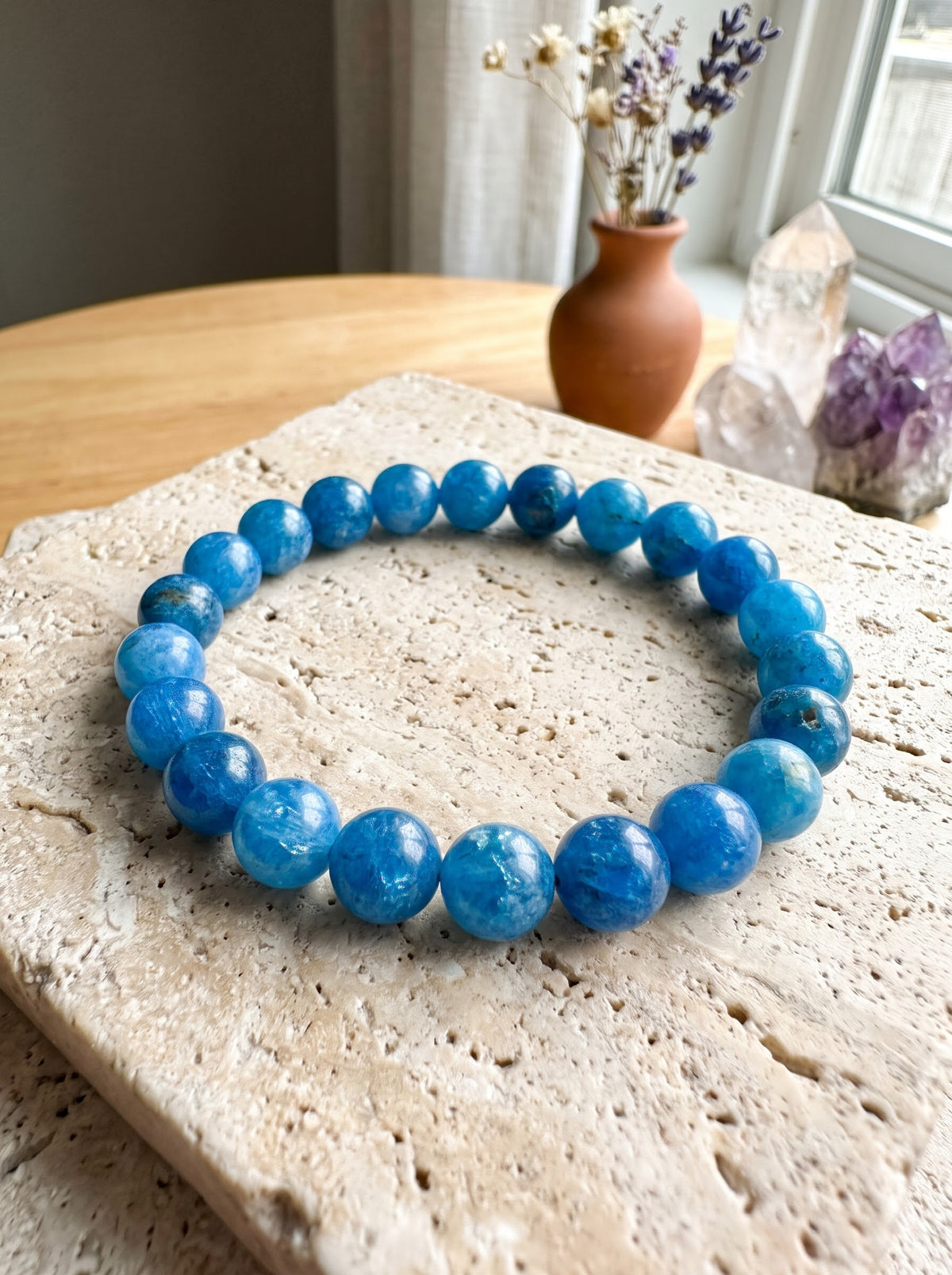 Bracelet « Océan Céleste » en Apatite Bleue