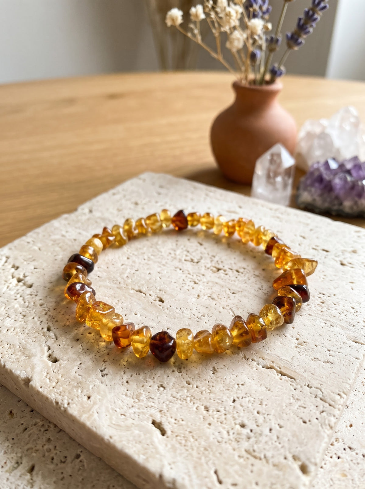 Bracelet « Pépites Solaires » en Éclats d'Ambre de la Baltique Naturel