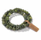 Bracelet set de 3 « Harmonie Sauvage » en Jade Sauvage, Néphrite et Serpentine