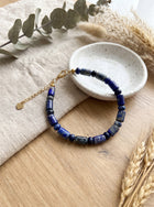 Bracelet Bohème "Océan Profond" – Jaspe Bleu