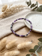 Bracelet Bohème "Sérénité Étoilée" – Améthyste, Hématite