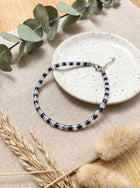 Bracelet Fin "Clarté Céleste" – Lapis-Lazuli, Cristal de Roche & Acier